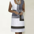 thumbnail image 2 of Viikei Sleeveless Dress Summer Dresses for Women Plus Size Dresses Clearance Casual Shift Geometric Print Dress O-Neck Sleeveless Mini Dresses, 2 of 9