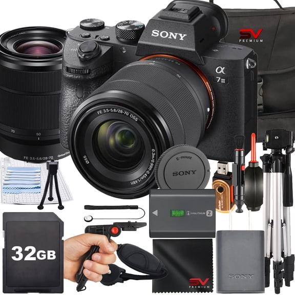 Sony A7 III Mirrorless Camera with 32GB SanDisk Memory Card   Case   SV Premium Accessory Bundle (International Version)