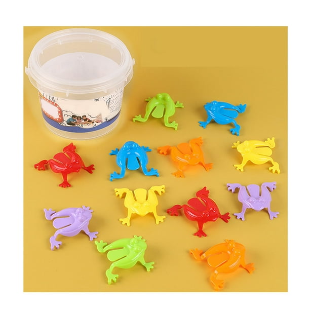 Ranas Saltarinas De Plástico, 12 Piezas, Rana Colorida, Juguete