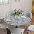 thumbnail image 2 of Blue Seaports Fitted Tablecloth with Elastic Edged, Round Table Cloth for Dining Table, Vintage Ocean Anchor Shark Farmhouse Wood Waterproof Oil Proof Table Cover for Indoor Outdoor 36"-44", 2 of 8