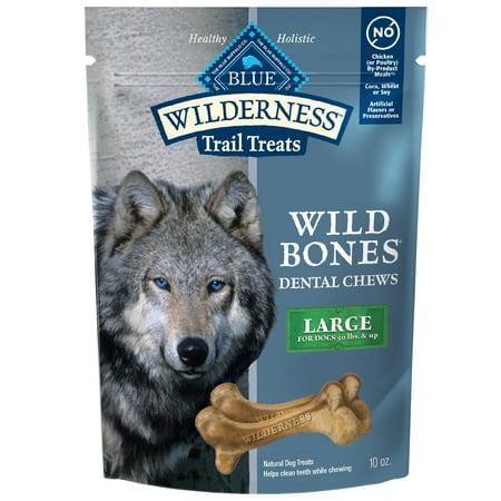 Blue Buffalo Wilderness Trail Treats Wild Bones, Large Dental Chews For Large Dogs, 10-oz.