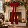 thumbnail image 2 of Velvet Christmas Bow,25.2 x 11.8 in Large Tree Bow, Ruffled Edge with Long Tails and Hanging Loop, Decorative Bow for Christmas Tree Door Wreath and Staircase, 2 of 6