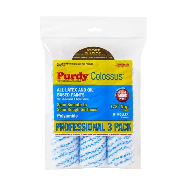 Funda para rodillo de pintura Purdy Colossus, tela de poliamida, 23 cm, paquete de 3