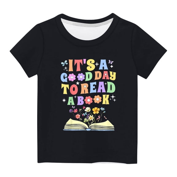 IROINNID Shirts For Kids Short Sleeve Printed T-Shirt Round Neck Crop Top Girls And Boy T-Shirt Tee 7 Years