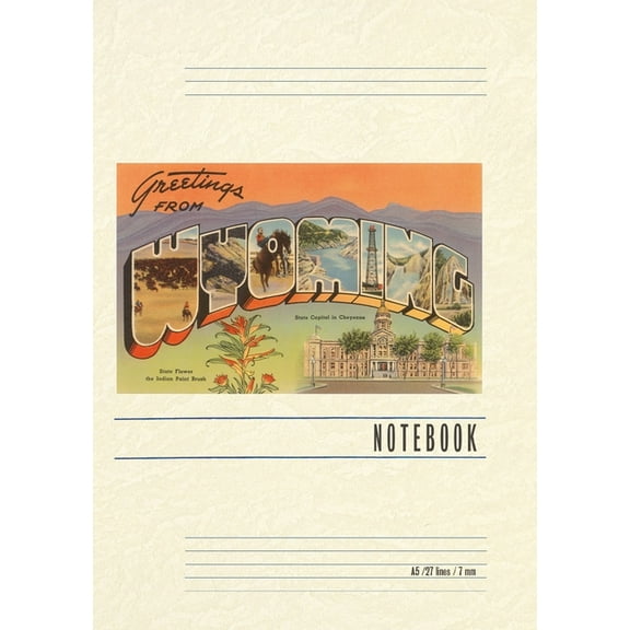 Vintage Lined Notebook Greetings from Wyoming, (Paperback)