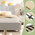 thumbnail image 4 of MOPHOTO Boucle bed frame Child Bed for Kids,Wood Upholstered Bed Frame with Adjustable Headboard,Standard Crib Size Toddler Bed,Certified Toddler Fabric Beds,Modern Platform Bed (Gray), 4 of 9
