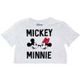 thumbnail image 1 of Disney Mickey et Minnie Mouse Visages et Texte Crop Top Tee-Moyen, 1 of 2