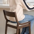 thumbnail image 6 of Dayalane Modern Farmhouse Bar Stools Set of 2, 26”Counter Height Bar Stools with Slatted Back, Linen Upholstered & Solid Wood Legs Barstools for Kitchen Island Dining Rooms and Home Bars, Beige, 6 of 11