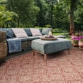 thumbnail image 3 of Safavieh Courtyard Amber Damask Indoor/Outdoor Area Rug, Rust/Light Gray, 5'3" x 7'7", 3 of 9