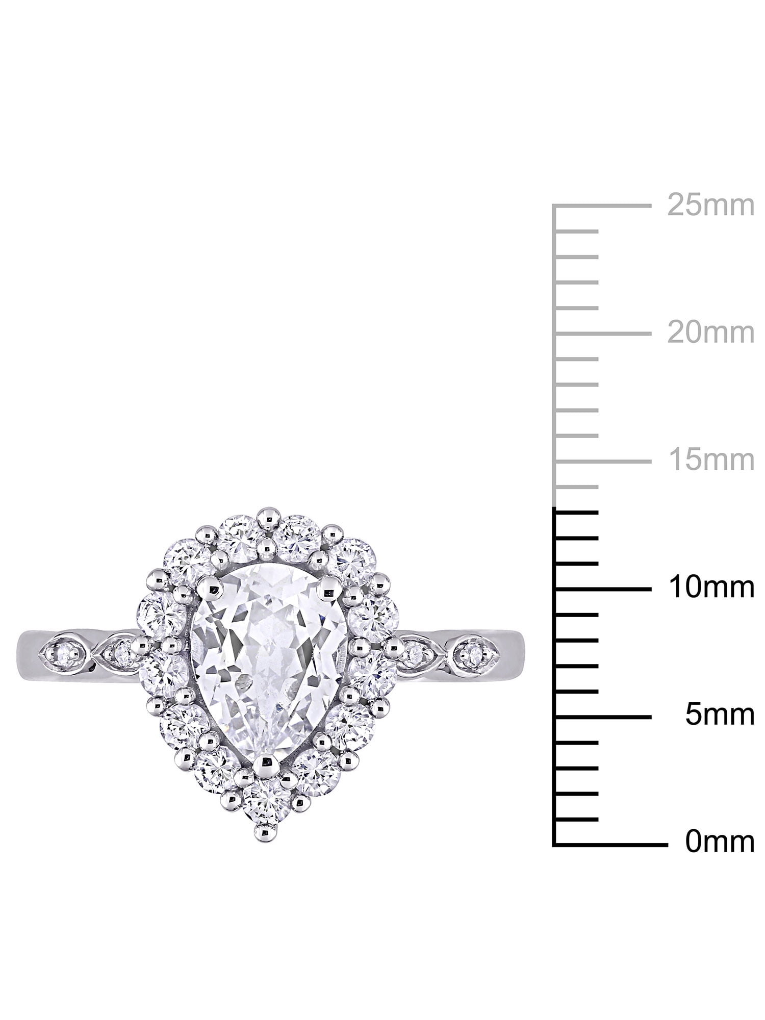 Everly Women's Created Sapphire and Diamond 10K White Gold Engagement Ring
