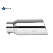 Fedar Inlet 4 Outlet 6 Rolled End Angle Cut Truck Exhaust Tip Tailpipe Pipe