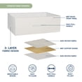 thumbnail image 5 of 5-Drawer Dresser with Extra Large Fabric Drawers, Wood Frame Dresser with 5 Drawers for Bedroom or Living Room Storage, Hallway, Fabric Bins for Closet or Hallway Storage Organizer, Toy Chest, White, 5 of 16