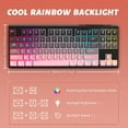 thumbnail image 5 of ZIYOU LANG M87 80% Wireless Gaming Keyboard,87 Keys TKL Mechanical Feeling SA PBT Keyboard, Bluetooth 5.0/2.4Ghz Dual Mode Pc Gaming Keyboards for Silent Office/Gaming(Blackpink), 5 of 8