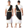 thumbnail image 1 of TiaoBug Robe Gothique Grecque Ancienne pour Hommes, Décoration Dorée Rétro, Longue Robe Noire TTG, 1 of 6