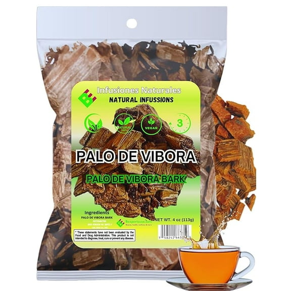 Palo De Vibora Té Herbal 4oz (113g) - Herbal Tea (Arbol De La Vibora Bark Tea) - 100% Natural, Vegan, Non-GMO, Gluten-Free: