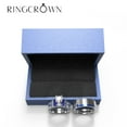 thumbnail image 3 of 3pc Couples Wedding Ring Sets His And Hers Women Sterling Silve Round Moissanite and men Wedding Bands Together With The Ring Box, 3 of 7