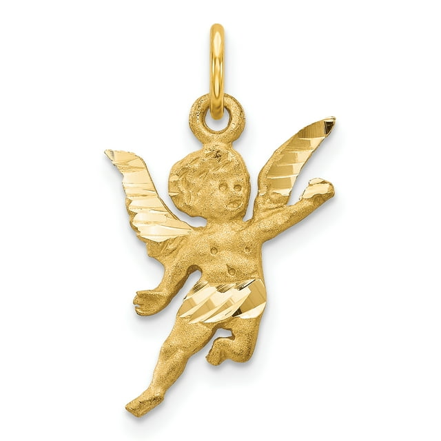 14 Carats Or Jaune Ange Collier Pendentif Religieux