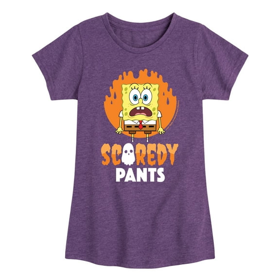 SpongeBob SquarePants - SpongeBob Scaredy Pants - Toddler And Youth Girls Short Sleeve Graphic T-Shirt