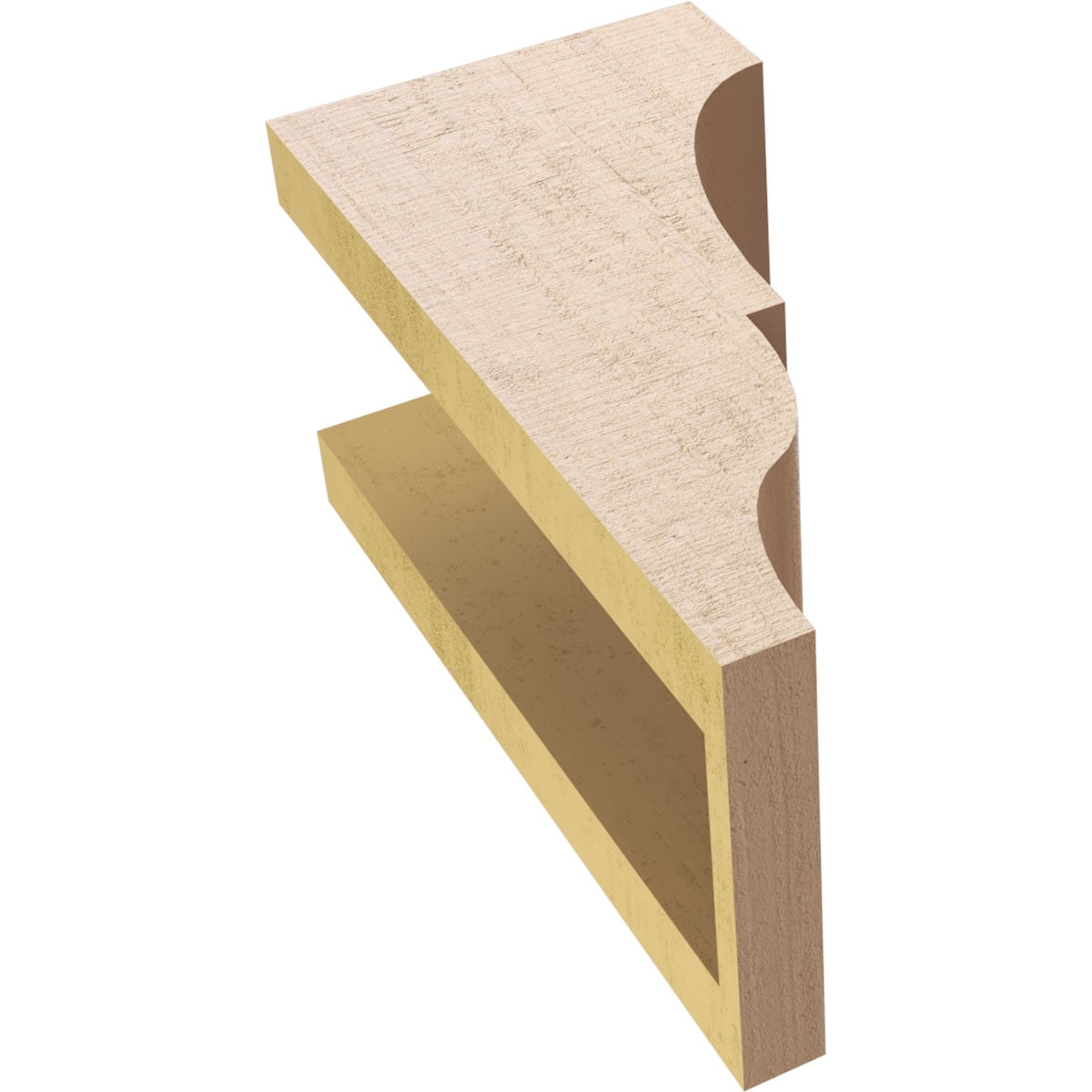 5"W x 5"D x 10"H Wide Asheboro Rough Cedar Woodgrain TimberThane Corbel, Primed Tan