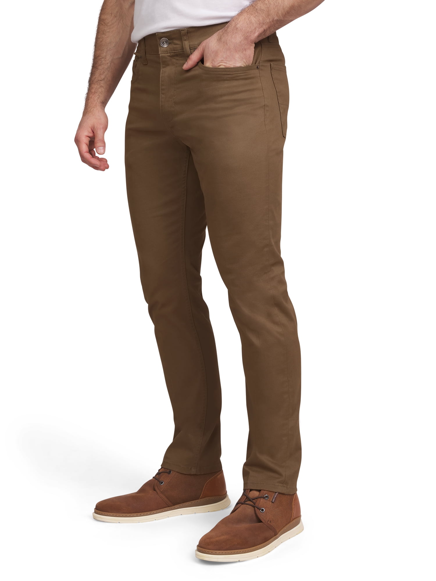Chaps Men's & Big Men's Slim Straight Fit 5-Pocket Khaki Pants