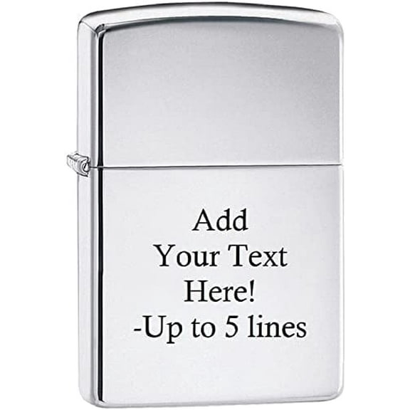 Zippo Lighter - Personalized Custom Message Engrave for High Polish Windproof Zippo Lighter #250