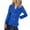 Blue, variant on Breezora Women's Lapel Button Front Long Sleeve Work Coat Casual Professional Style With Pockets L Size Black
