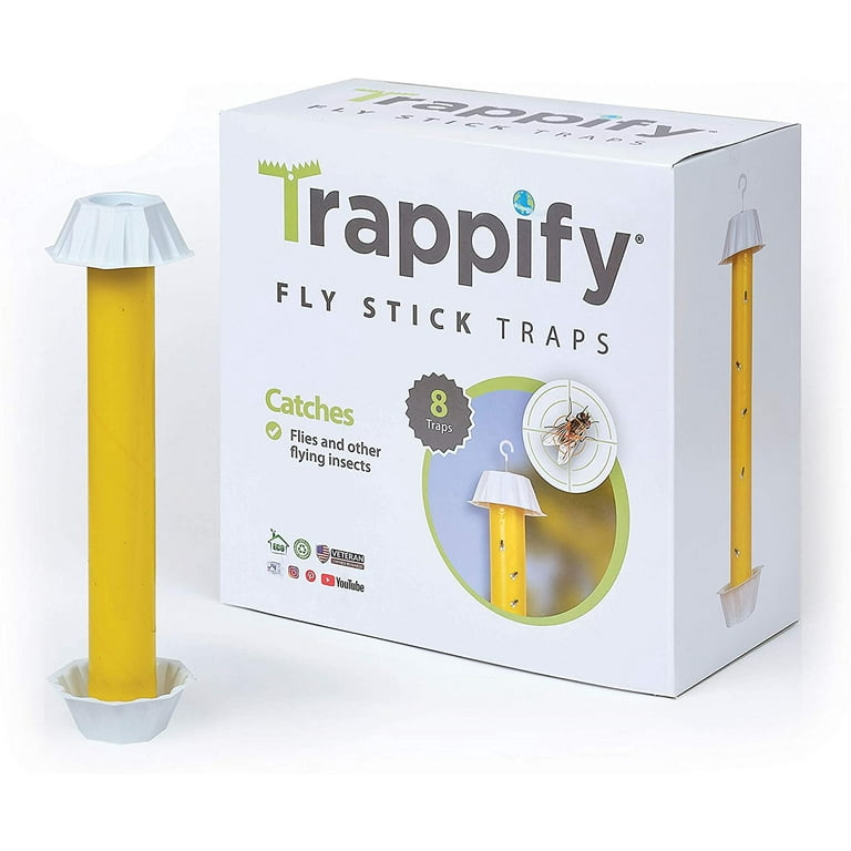 Trappify Hanging Fly Stick Traps: Indoor and Outdoor Hanging Fly Stick Trap with