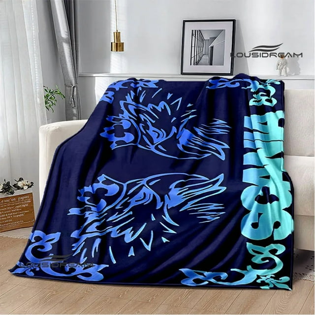 Couverture de Pique-Nique en Flanelle Rectangulaire Légère avec Impression 3D pour Intérieur Extérieur