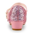 thumbnail image 4 of Girls Princess Shoes Sequin Sweet Bow High Heels Wedding Party Dress Shoes Dance Bright Diamond Christmas Day Shoes, 4 of 5