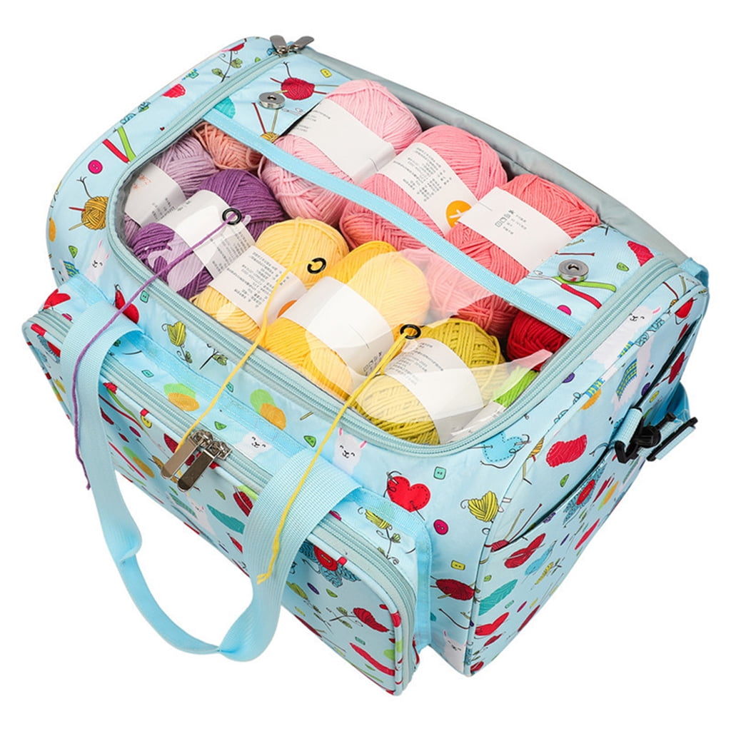 HOMYL Knitting Bag Crochet Needles Tote Bag Yarn Wool Crafts Sewing Tools Storage Case Style 2