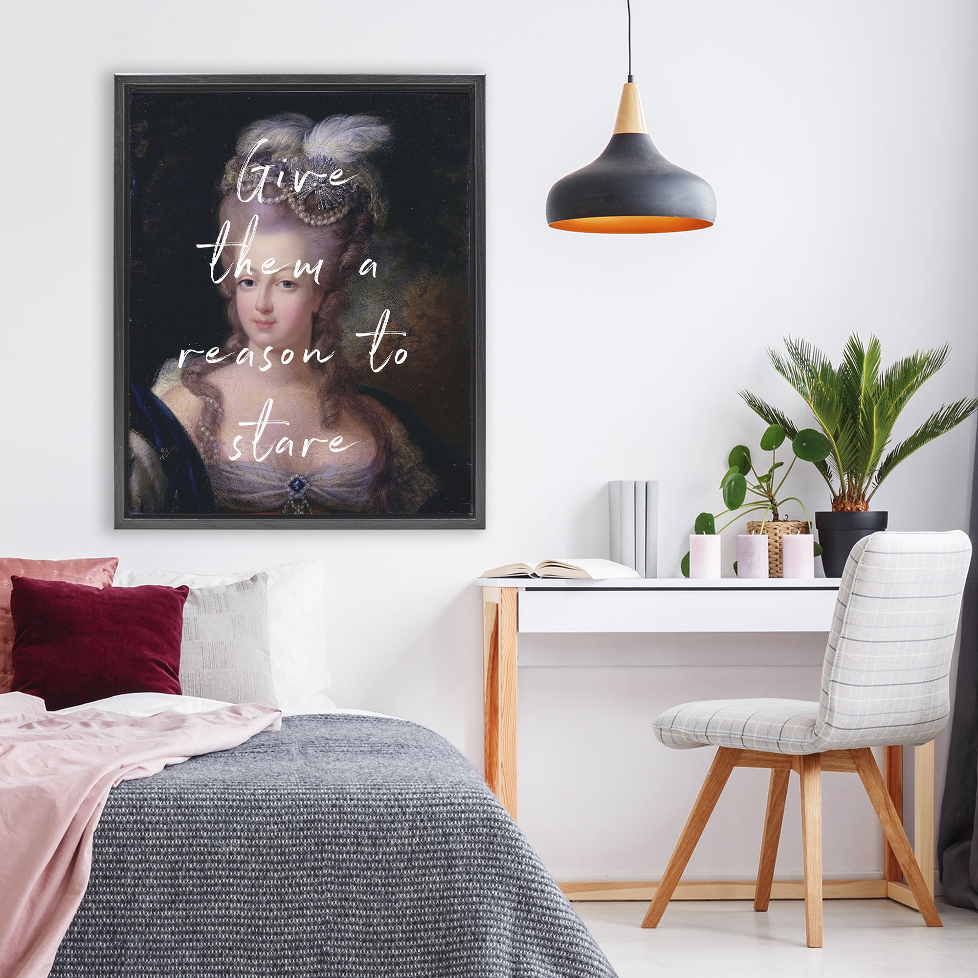 Stupell Industries Give Them A Reason To Stare Black Framed Floater Canvas Wall Art, design by Tina LeCour