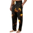 thumbnail image 4 of Evdexr Halloween Pajama Pants Men Lightweight Oversized pajamas Halloween Graphic Long Elastic Waist Sleepwear Drawstring Jack-O' Pj Pants Gold M, 4 of 8