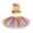 Multicolour1, variant on Girls Tropical Luau Party Dress & Tutu Set, 2 Sizes (Girls, Baby) for Beach Bonfire Dance Performance and Theme Celebration