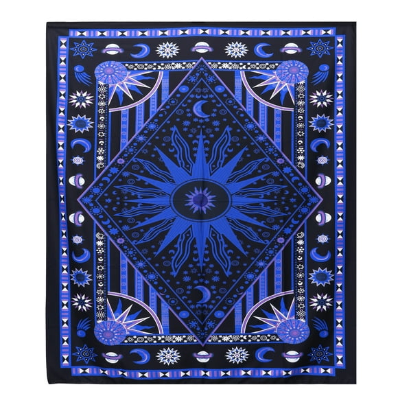 SUNSBELL Dark Blue Psychedelic Celestial Sun Moon Tapestry Planet Bohemian Tapestry Exquisite Wall Hanging Dorm Decor Tapestry Hippie Hippy Tapestry for Bedroom Living Room