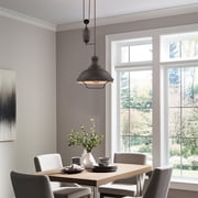 Kira Home Sequoia 13 Farmhouse Pulley Pendant Light, Retractable Design, Adjustable Height, Oil-Rubbed Bronze