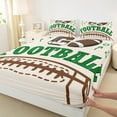 thumbnail image 3 of Manfei Kids Rugby Game Twin Sheet Sets,Rugby Ball Sport Sport Twin Fitted Sheet,Beige Green Brown Flat Sheet For Boys Teens,Microfiber Bedroom Decor,3 Pieces, 3 of 7