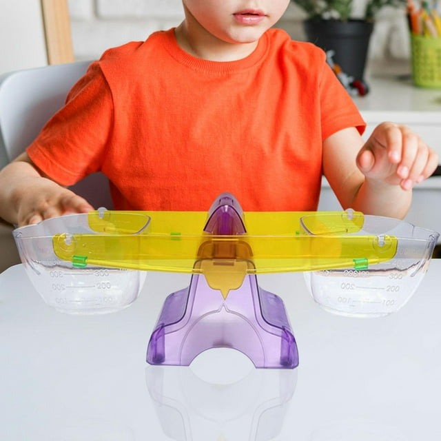 Báscula para niños, bandeja doble, báscula de equilibrio, material didáctico, báscula de equilibrio de cubo multiusos para capacidad, peso, longitud, CUTICAT Saldo del balde