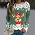 thumbnail image 2 of Sweaters For Women Christmas Teen Girls Long Sleeve Crewneck Sweatshirt Cute Reindeer Graphic Xmas Shirts, 2 of 4