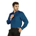 thumbnail image 4 of Bestman Formal Classic Button Down Cotton Shirts Inner Contrast Regular Fit Office Shirt For Mens, 4 of 7