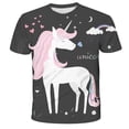 thumbnail image 2 of 2022 Summer New 3D Unicorn Print T Shirts Girls Tops Clothes Kids Cartoon Clothes Casual Comfortable Cute Unicorn Girls T Shirts6T Gong Bohan LED, 2 of 2