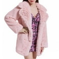 thumbnail image 3 of Gpaecead Women's Long Sleeve Faux Fur Long Coat, Fleece Teddy Jacket, Winter Oversized Outwear Pink, 3 of 5