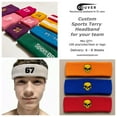 thumbnail image 5 of Couver Large & Thick Plain Solid Basketball Head Sweatband, Solid Navy, 3 Pack, 5 of 10