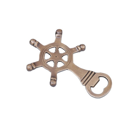 

Antique Brass Ship Wheel Bottle Opener 5