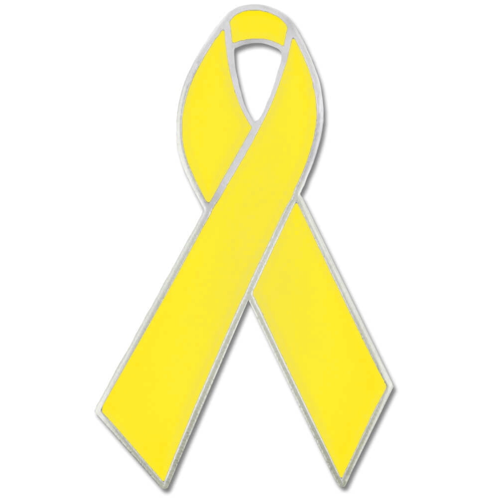 PinMart's Yellow Awareness Ribbon Enamel Lapel Pin - Walmart.com