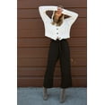 thumbnail image 3 of CEST TOI Womens High Rise Paper-bag Waist Cropped Wide Leg Culotte Pants (S, Black), 3 of 3