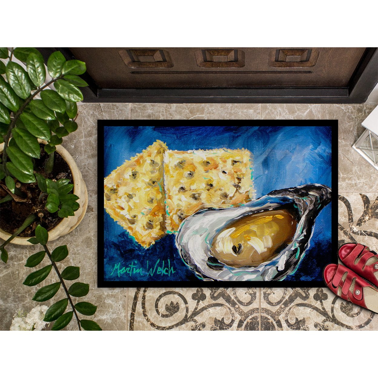 Oysters Two Crackers Door Mat Doormat