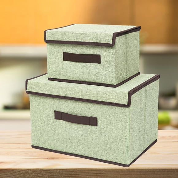 Foldable Storage Box With Lid 2pcs (large + Small) Fabric Storage Box With Lid, Closet Storage Box, Room Organization, Office Storage, Toy Storage