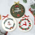 thumbnail image 4 of AMLESO Embroidery Tools Plants Hand Needlepoint Cross Stitch Material Arts Hoop Reindeer, 4 of 5