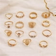 thumbnail image 2 of EIMELI 15 PCS Hollow Mid Stackable Finger Rings Gold Knuckle Stacking Rings Set Boho Vintage Jewelry Rings for Women and Teen Girls, 2 of 5