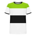 thumbnail image 4 of ZCFZJW Mens Fashion T-Shirts Casual Striped Color Block Printed Summer Short Sleeve Basic Crewneck Workout Tees Shirt Green XXL, 4 of 5